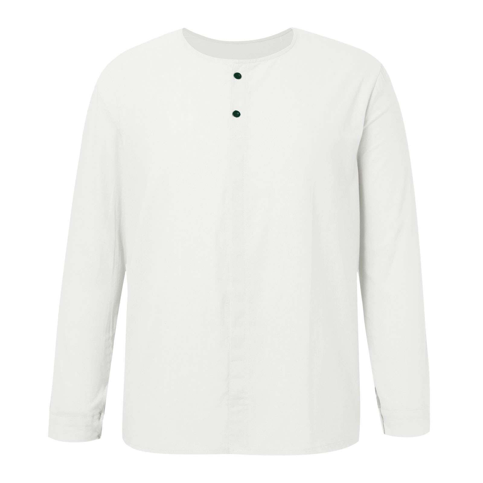 thumbnail image 5 of Camisa informal de playa de manga larga con botones para hombre, de algodón y lino, para el verano - Color liso, corte holgado, para todas las estaciones, 5 of 5